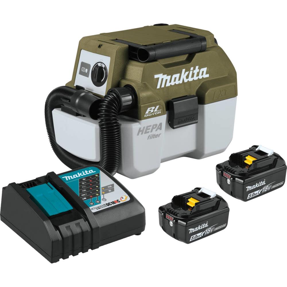 Makita Outdoor Adventure 18V LXT Brushless Wet Dry Vacuum Kit 5Ah - Flockneti