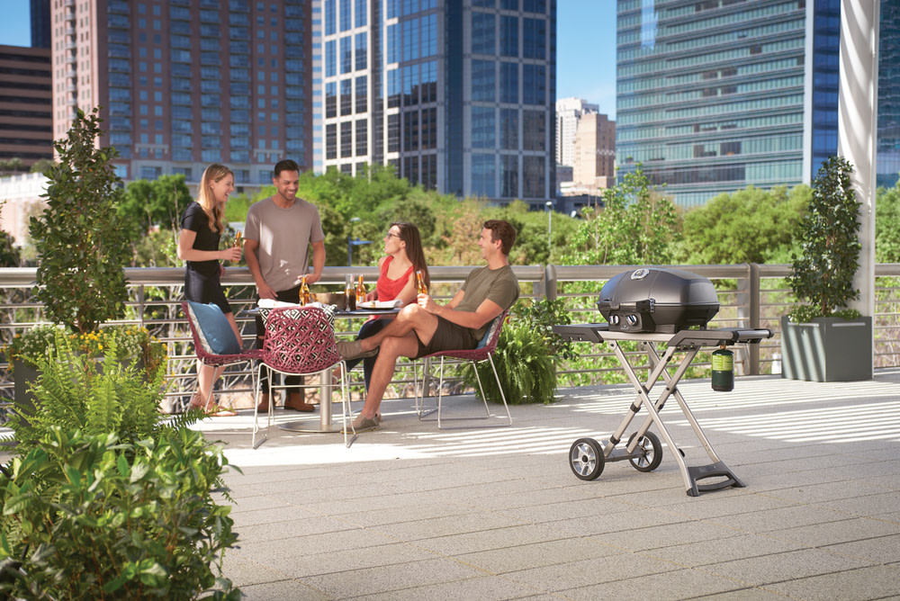 Napoleon TravelQ PRO285X Portable Propane Gas Grill with Scissor Cart Black - Flockneti