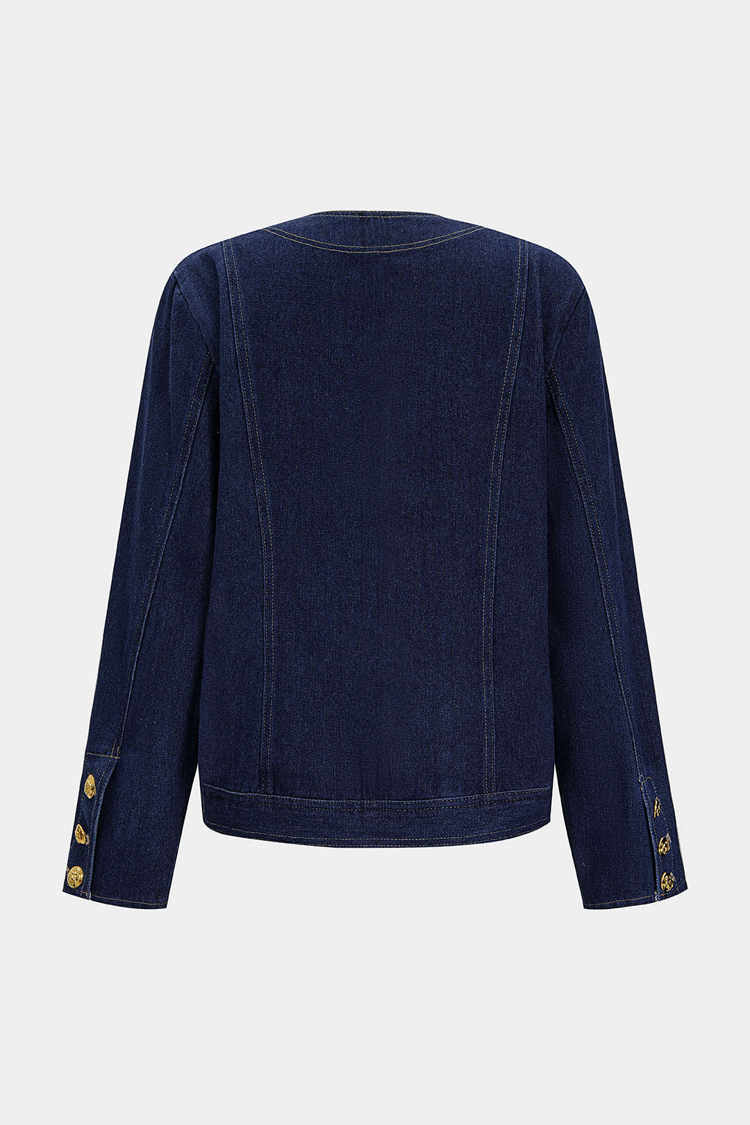 Denim Metallic Button Pocket Outerwear - Flockneti