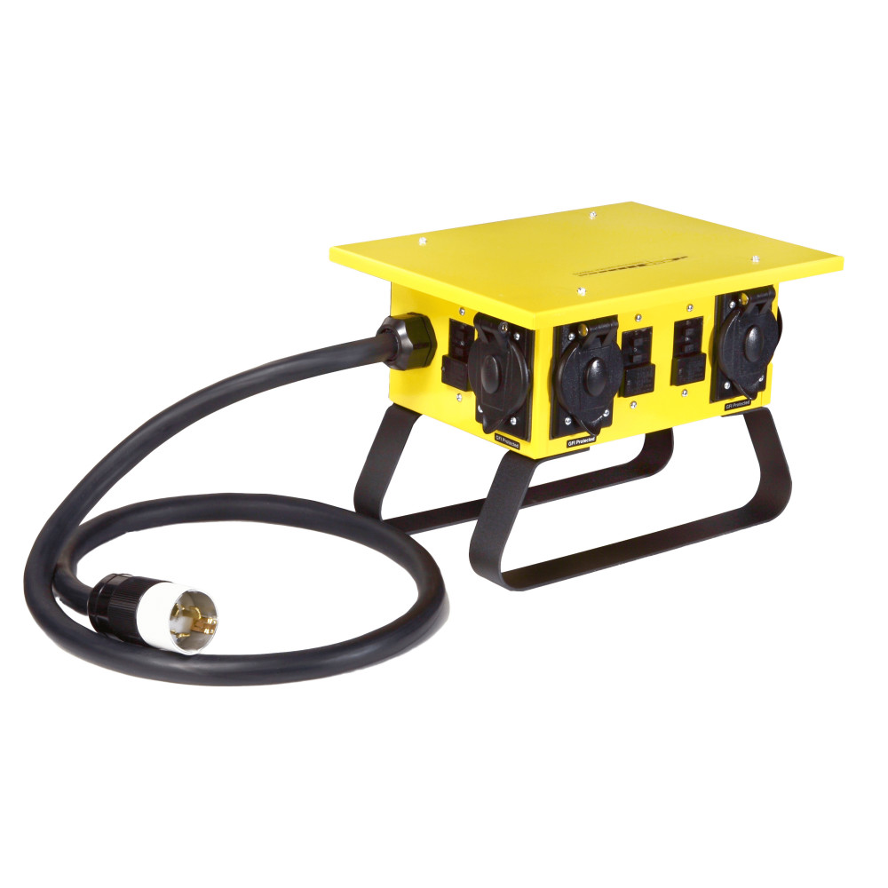 Southwire Temporary Power Box CEP 125V/250V 30A 1 Phase 4 Outlet GFCI - Flockneti