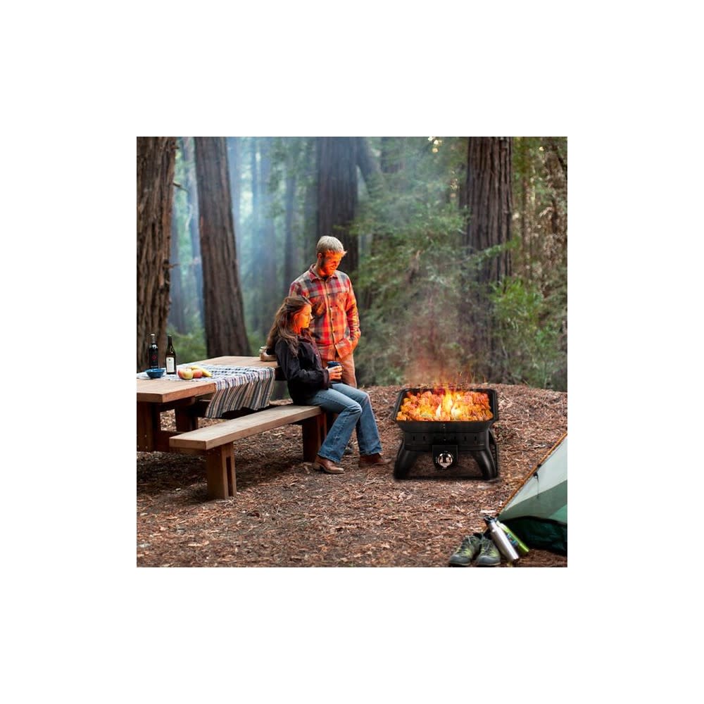 Living Accents Fire Pit Porcelain/Steel Portable Square Propane - Flockneti