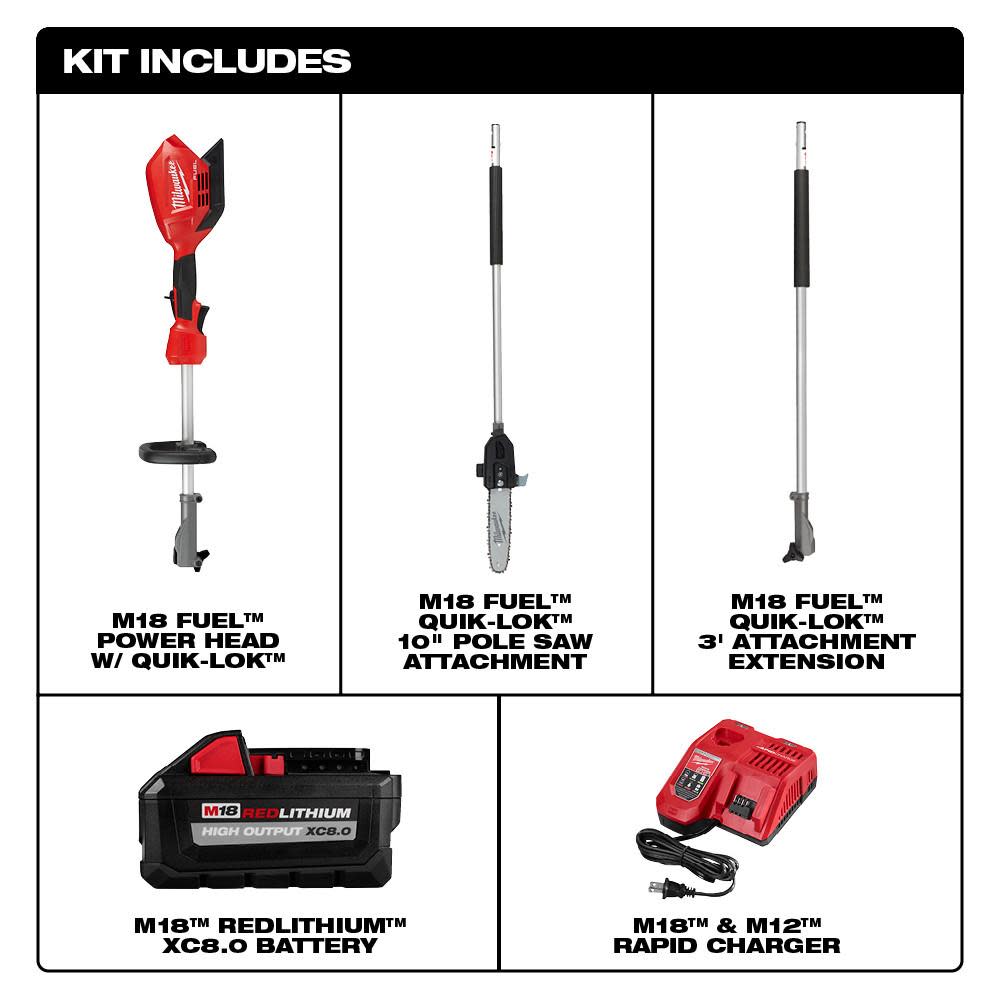 Milwaukee M18 FUEL 10″ Pole Saw Kit with QUIK LOK Reconditioned - Flockneti