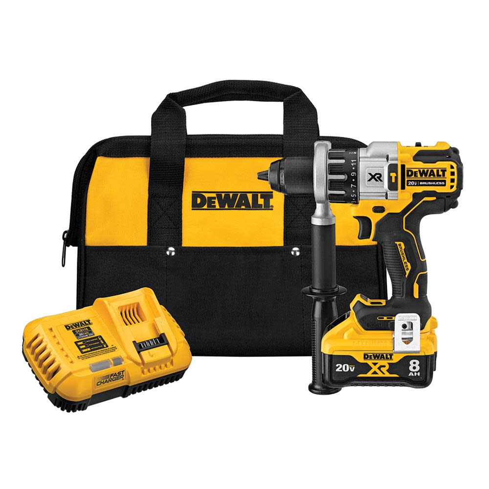 DEWALT 20V MAX* POWER DETECT XR 1/2In Brushless Hammer Drill/Driver Kit - Flockneti