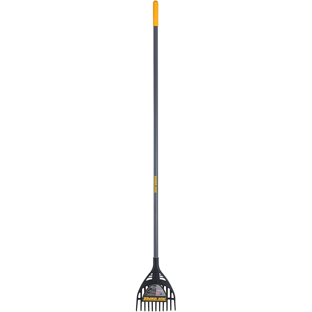 True Temper 8 In. Poly Head 11-Tine Shrub Rake with 60 In. Steel Handle - Flockneti