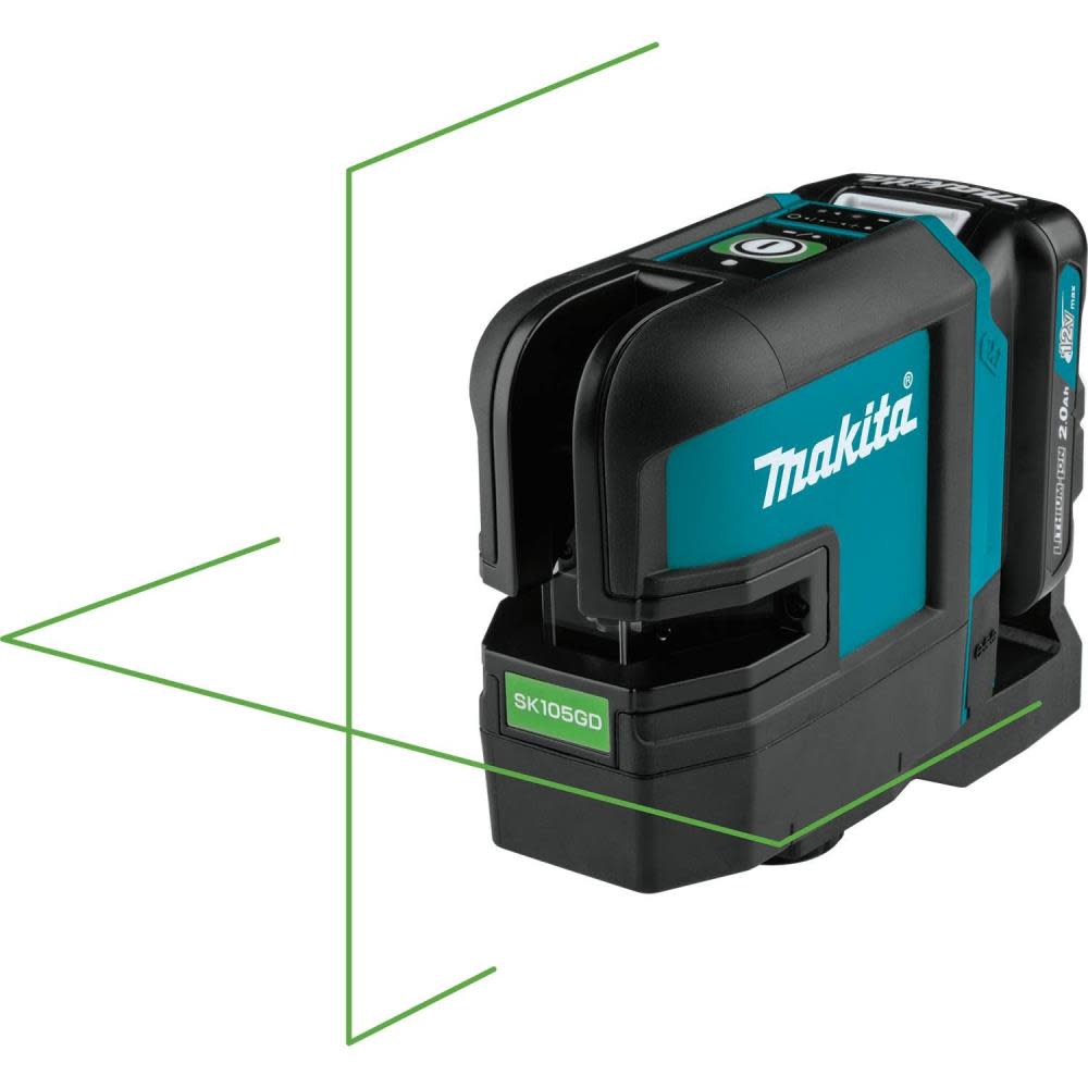 Makita 12V Max CXT Self-Leveling Cross-Line Green Beam Laser Kit - Flockneti