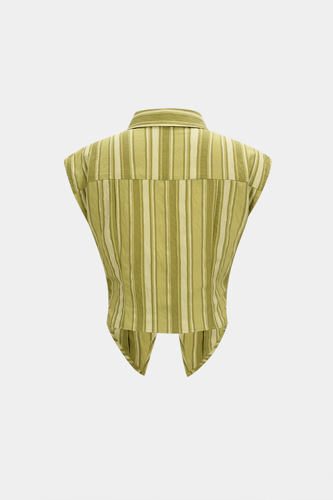Stripes Print Lapel Cut Out Tank Top - Flockneti