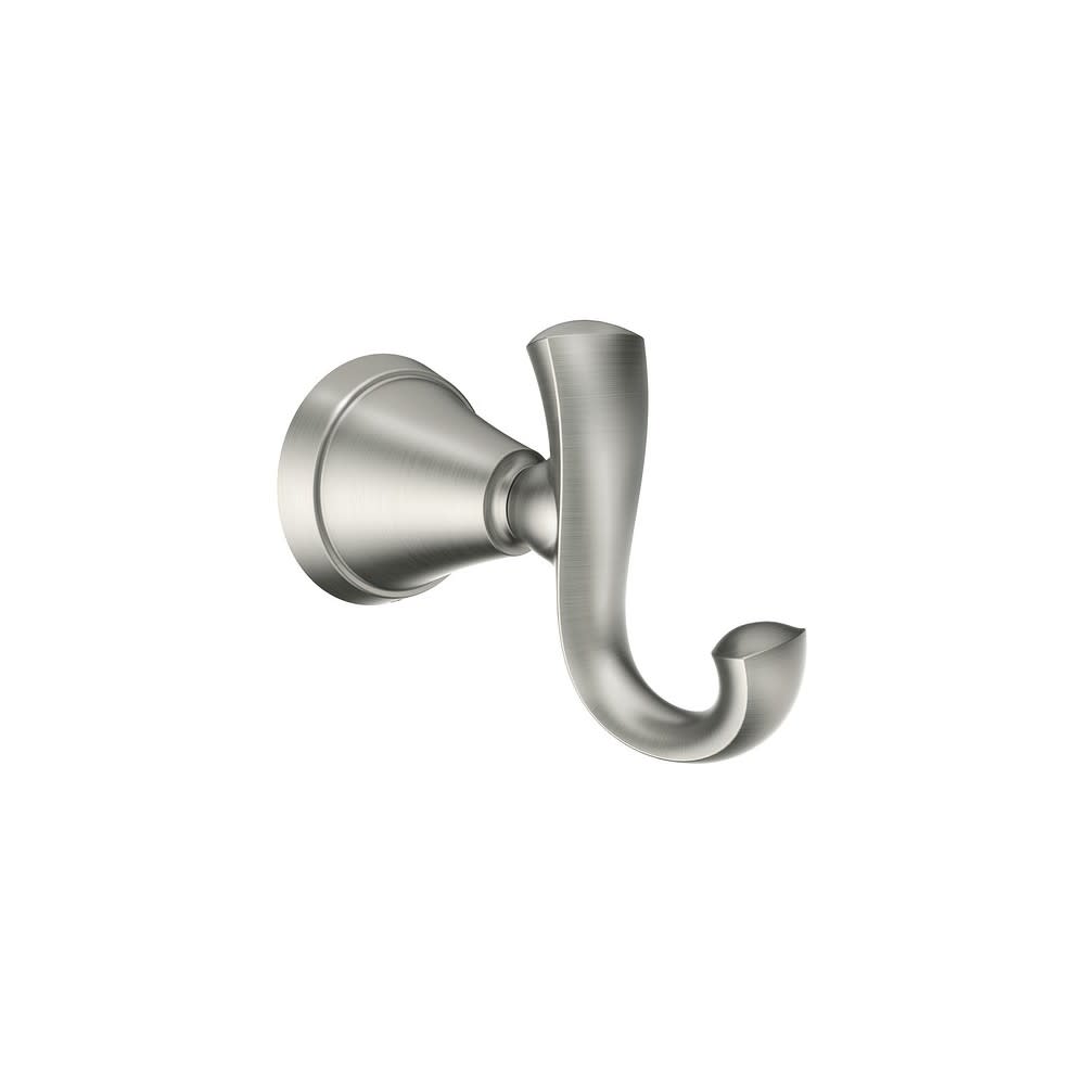 Moen Tiffin Brushed Nickel Robe Hook with Press & Mark Stamp - Flockneti