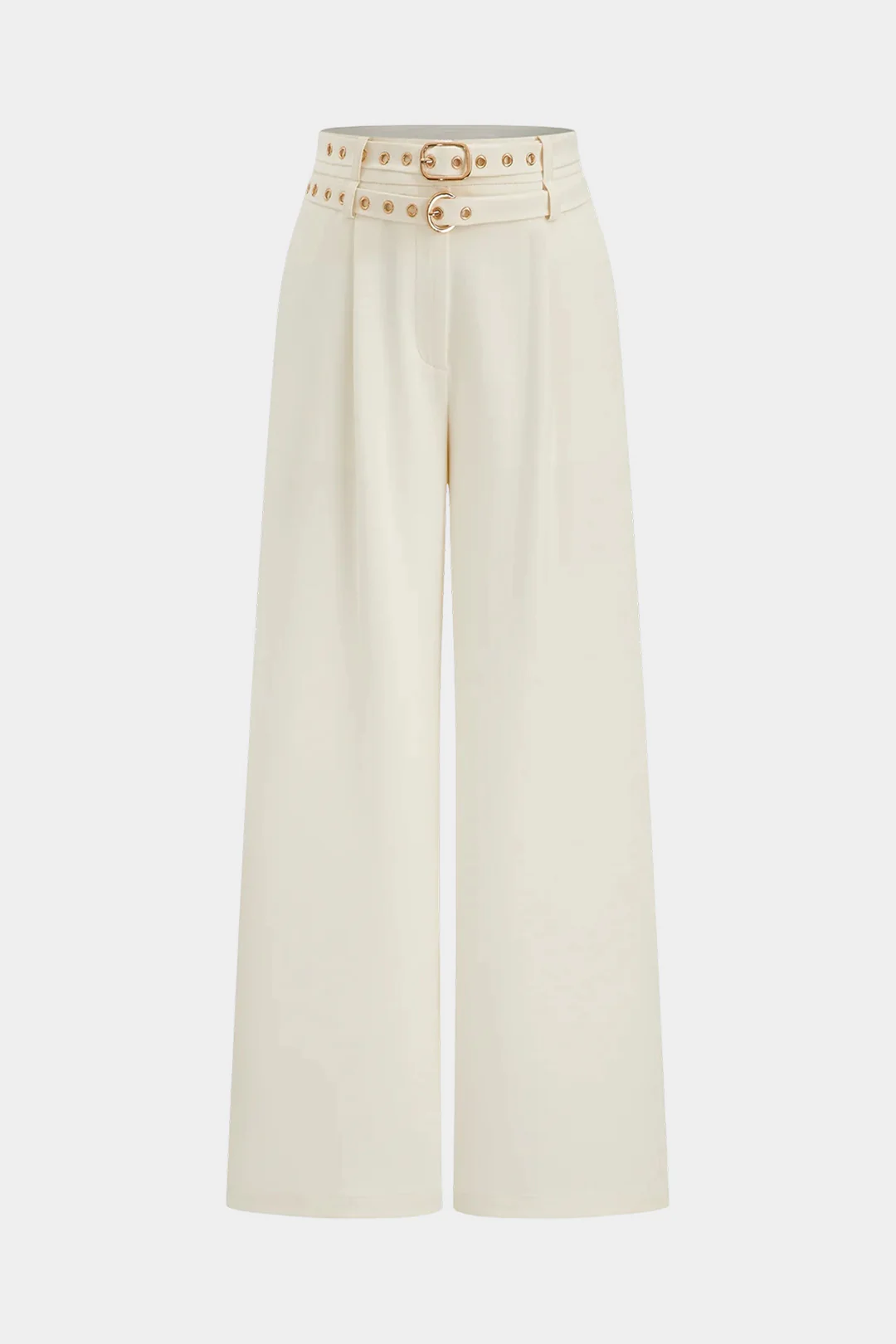Double Belted Wide Leg Pants - Flockneti