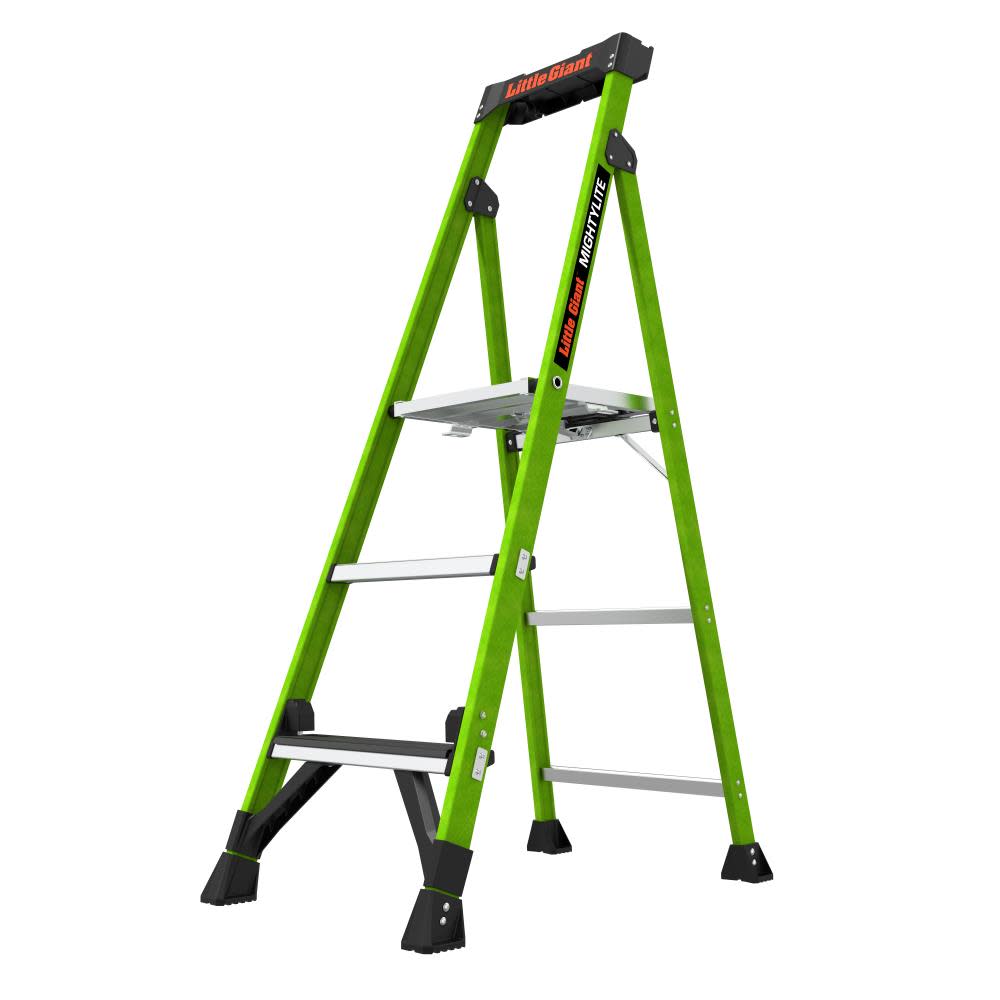 Little Giant Safety Mighty Lite 5′ Model – ANSI Type IAA – 375 lb Rated Fiberglass Stepladder with Ground Cue - Flockneti
