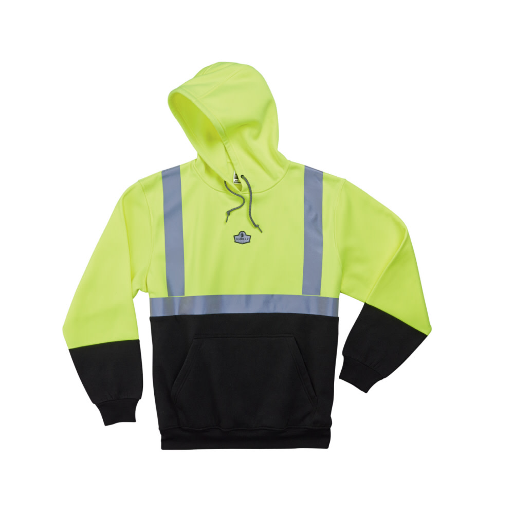 Ergodyne 8293 Class 2 Hooded Sweatshirt with Black Front – 3XL - Flockneti