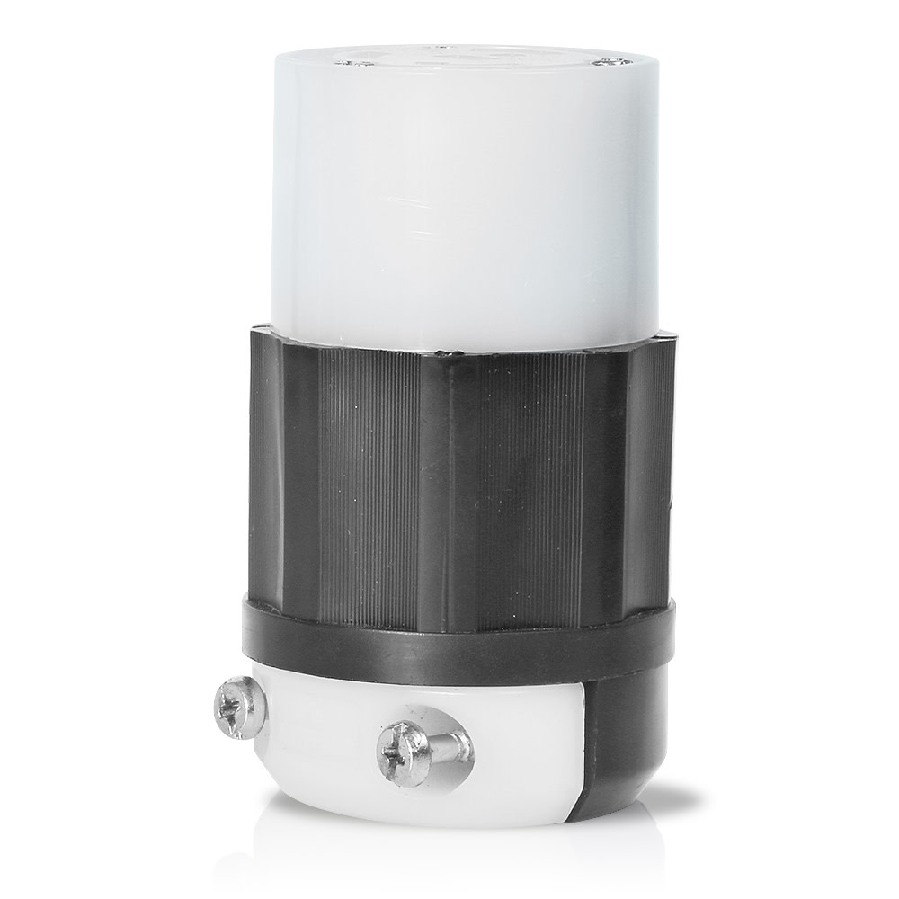 Leviton 30A 125V 2 Pole 3 Wire Black & White Locking Connector - Flockneti