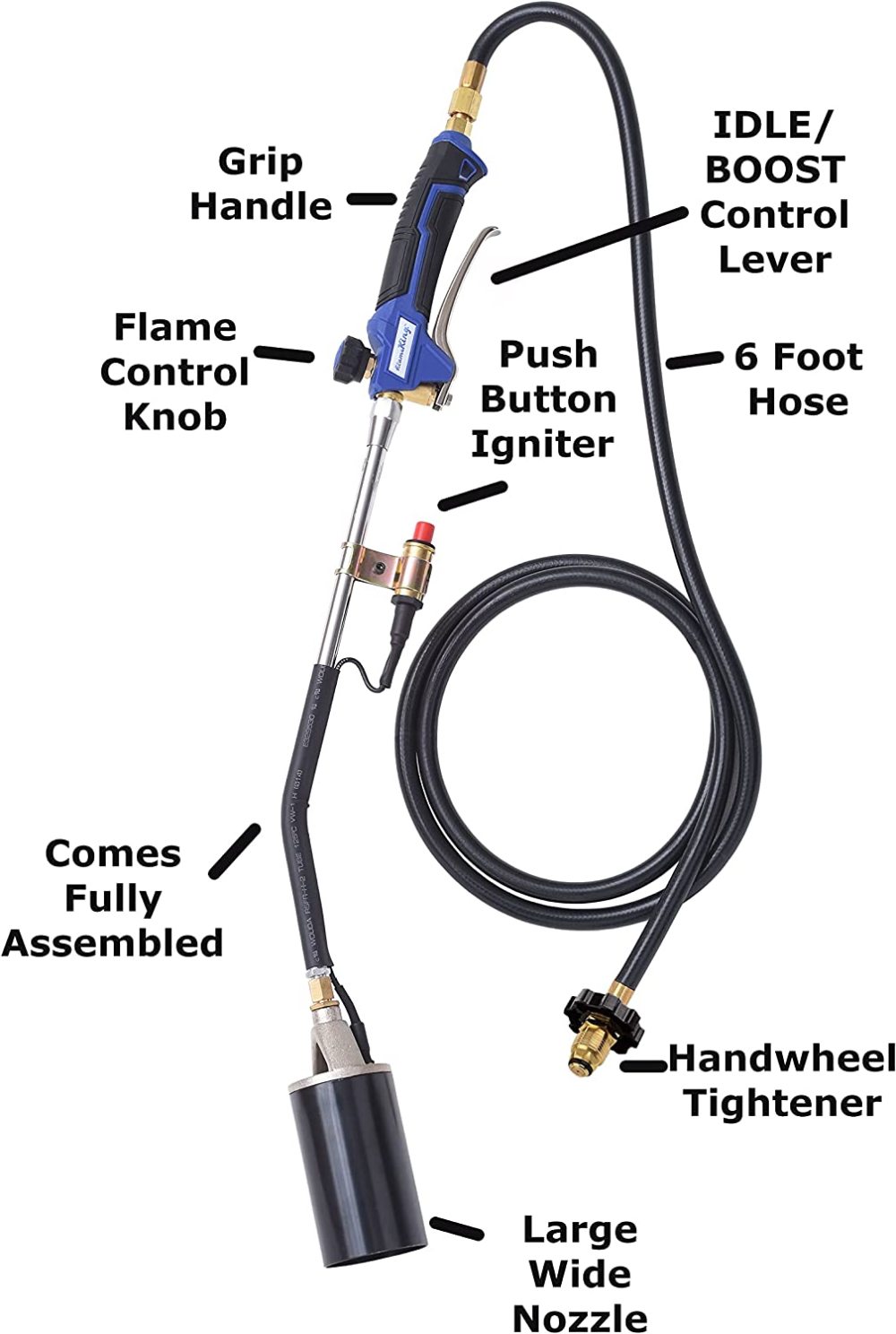 Flame King Auto Ignition Propane Torch with Blast Trigger - Flockneti