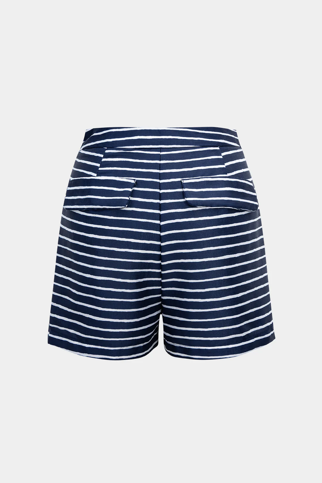 Stripes Print Metallic Button Shorts - Flockneti
