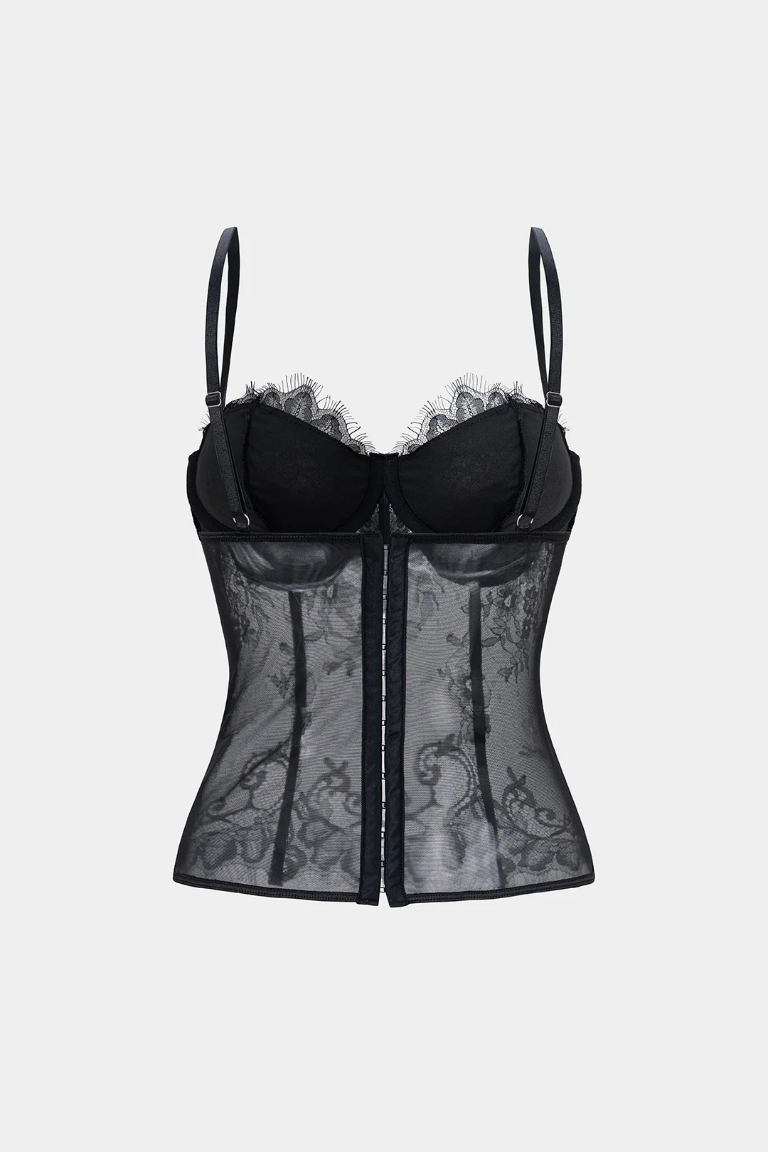 Sheer Lace Corset Cami Top - Flockneti