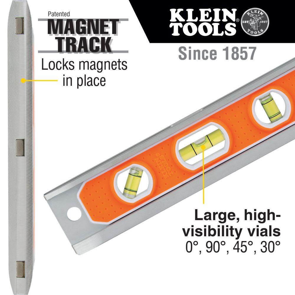 Klein Tools Aluminum Torpedo Level RE Magnet - Flockneti