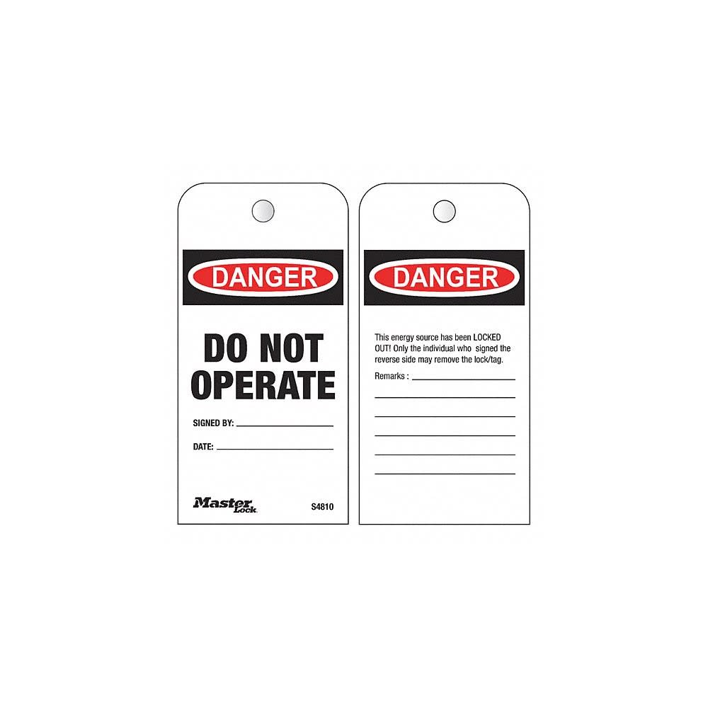Master Lock Laminated Danger DO NOT OPERATE Safety Maintenance Tag - Flockneti