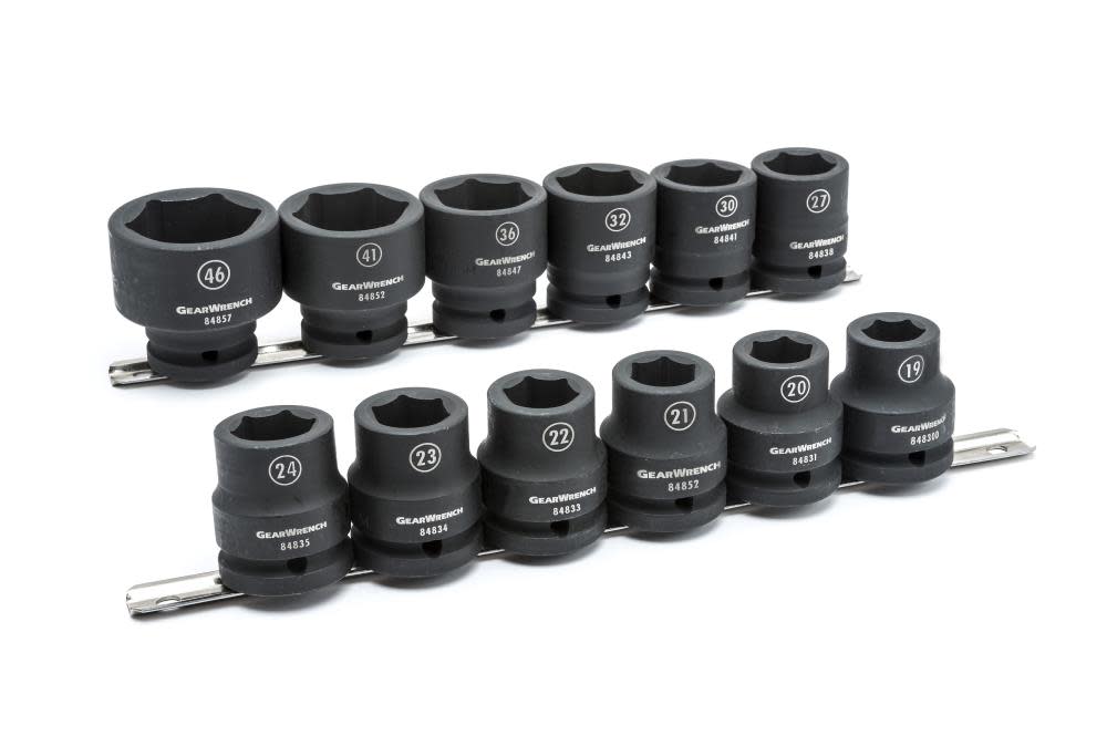 GEARWRENCH Impact Socket Set 12 Pc. 3/4 In. Drive 6 Point Metric - Flockneti