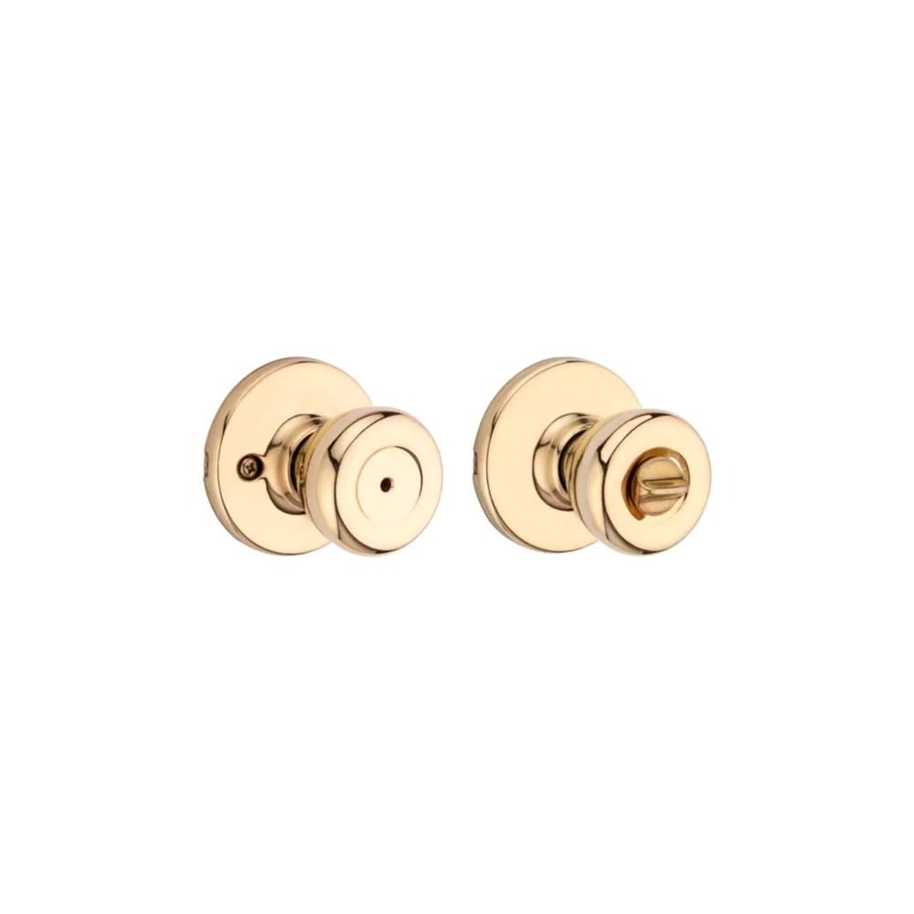 Kwikset Polished Brass Bed/Bath Tylo Mobile Home Privacy Door Knob Set - Flockneti