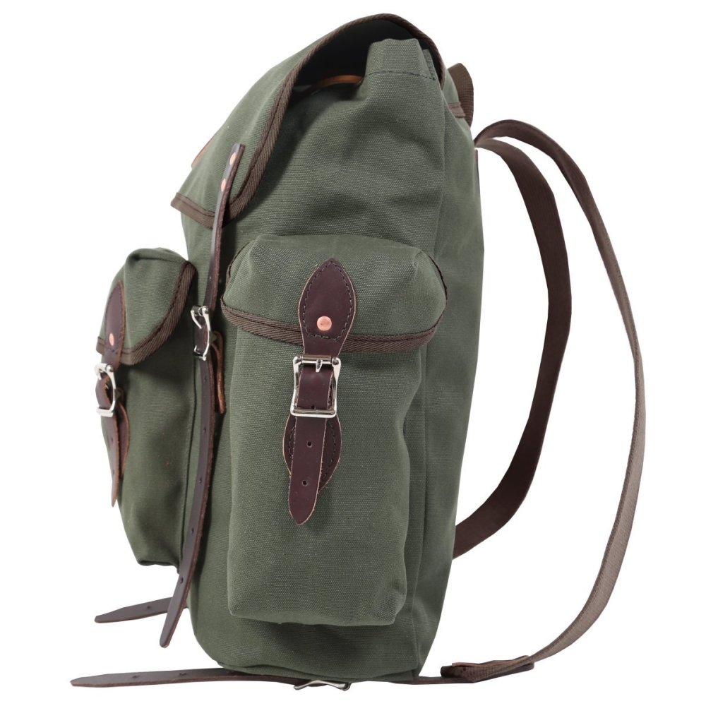 Duluth Pack 24 Liter Capacity Olive Drab Canvas Wanderer Backpack - Flockneti