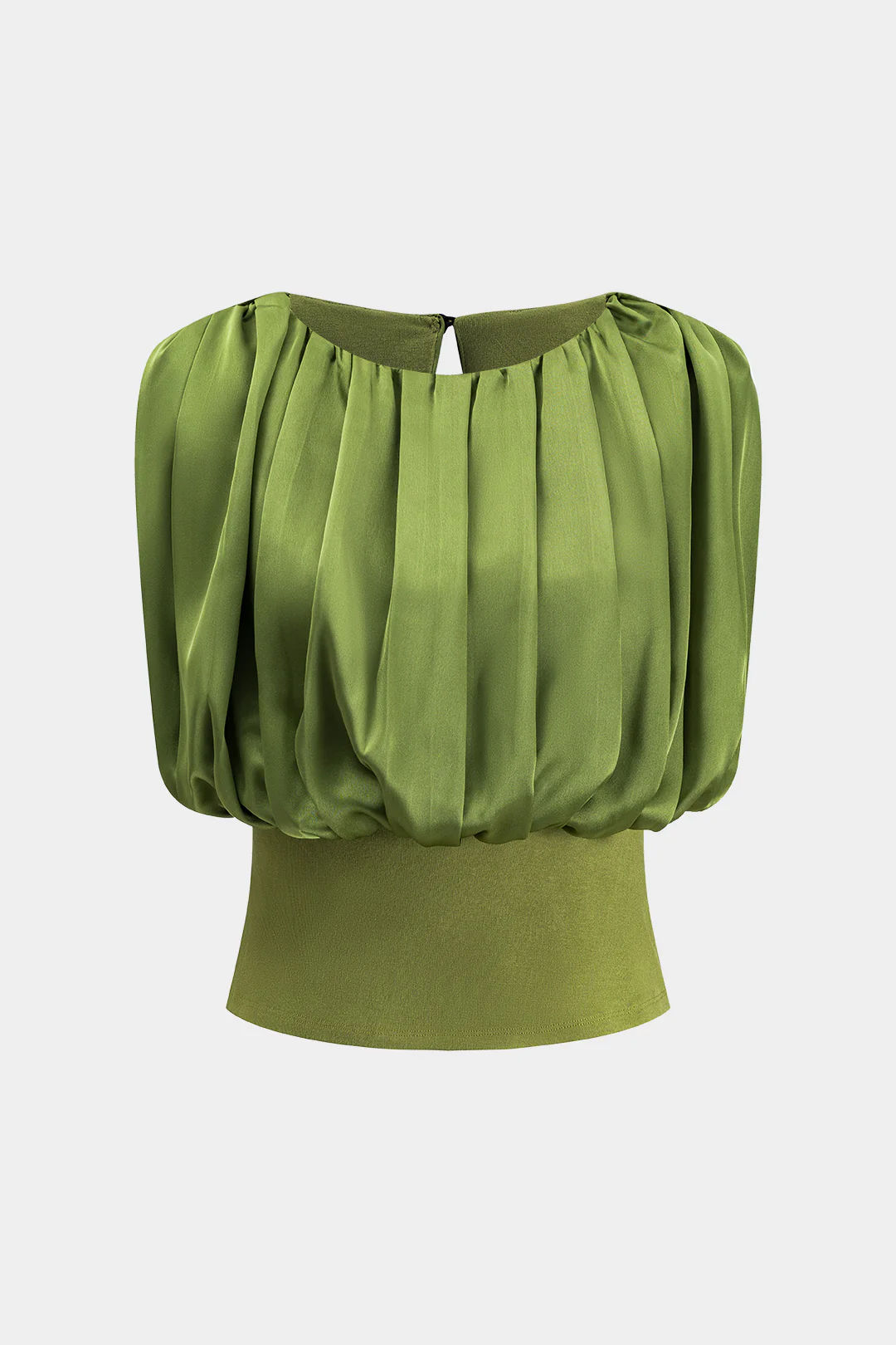 Satin Patchwork Ruched Button Tank Top - Flockneti