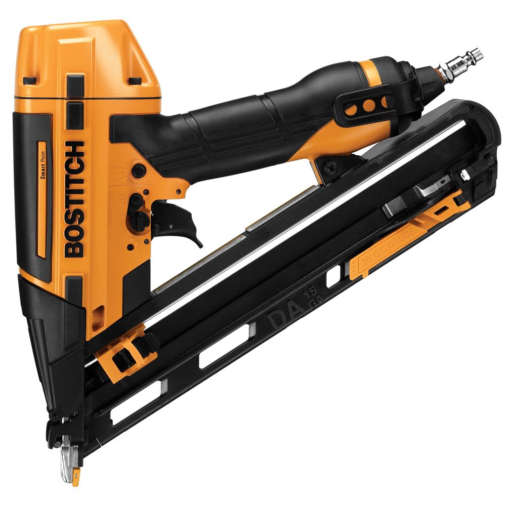 Bostitch Smart Point 15 Gauge DA Style Angle Finish Nailer Kit - Flockneti
