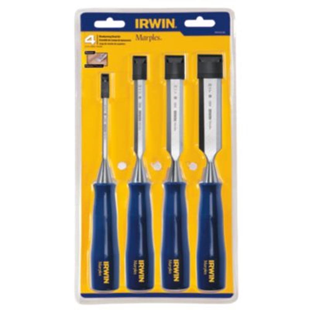 Irwin 4pc Blue Chip Beveled Edge Chisel Set - Flockneti