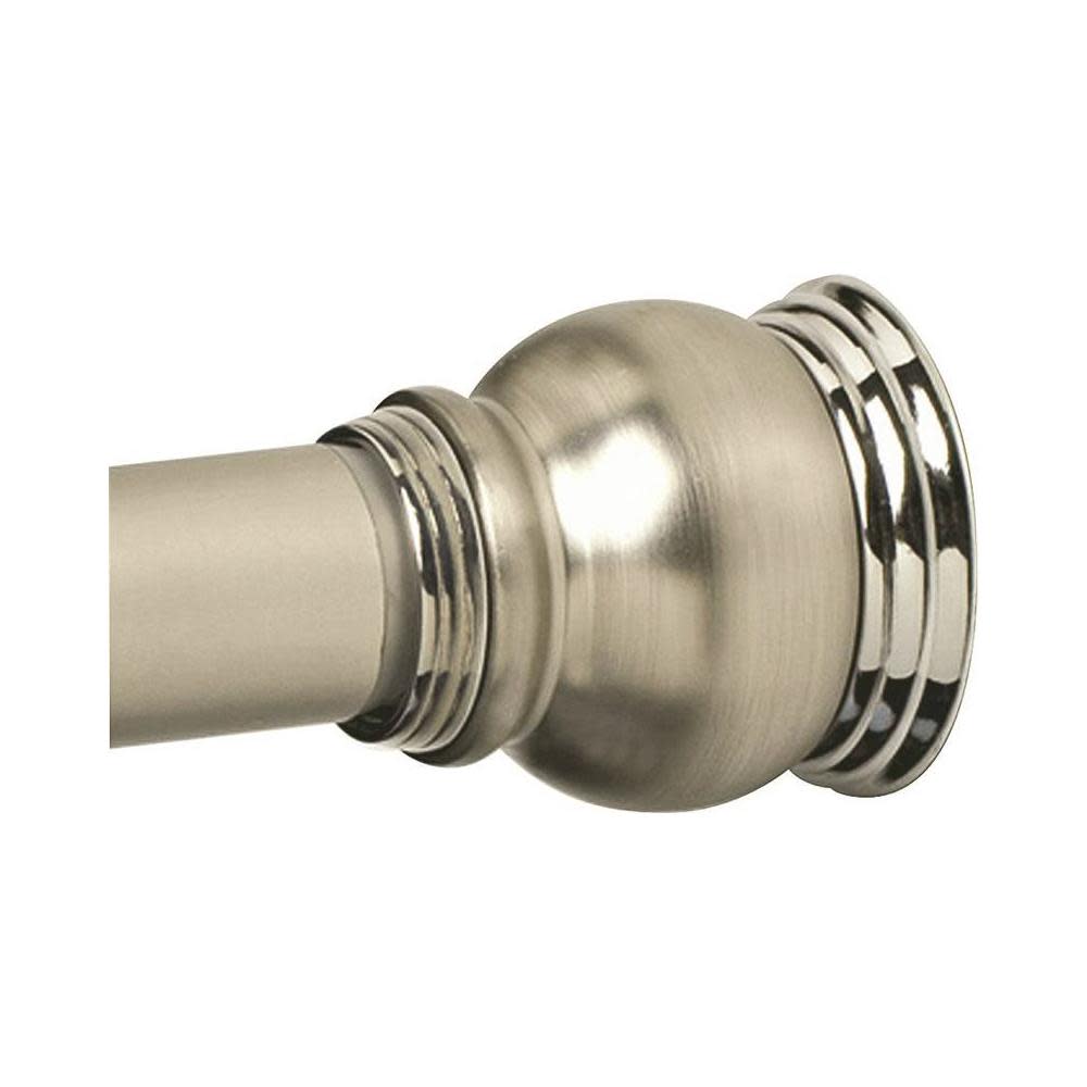 Zenith Shower Curtain Rod Satin Nickel/Chrome Plated Aluminum - Flockneti