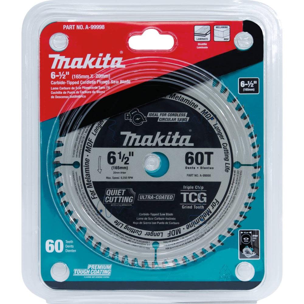 Makita 6-1/2″ 60T (TCG) Carbide-Tipped Cordless Plunge Saw Blade - Flockneti