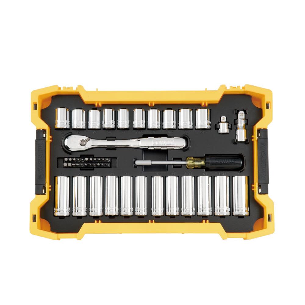 DEWALT TOUGHSYSTEM Mechanics Tool Set 3/8″ 1/2″ Drive 85pc - Flockneti