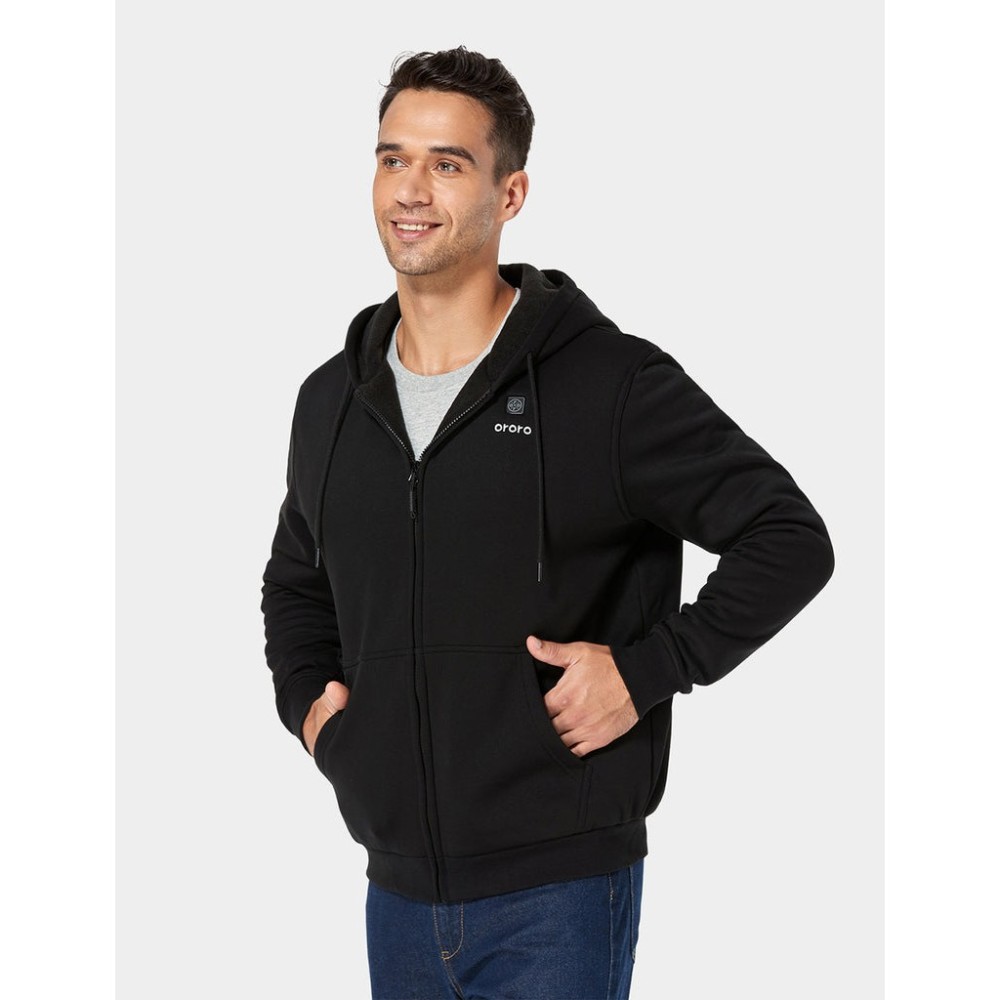 ORORO Unisex Black Heated Fleece Hoodie Kit Medium - Flockneti
