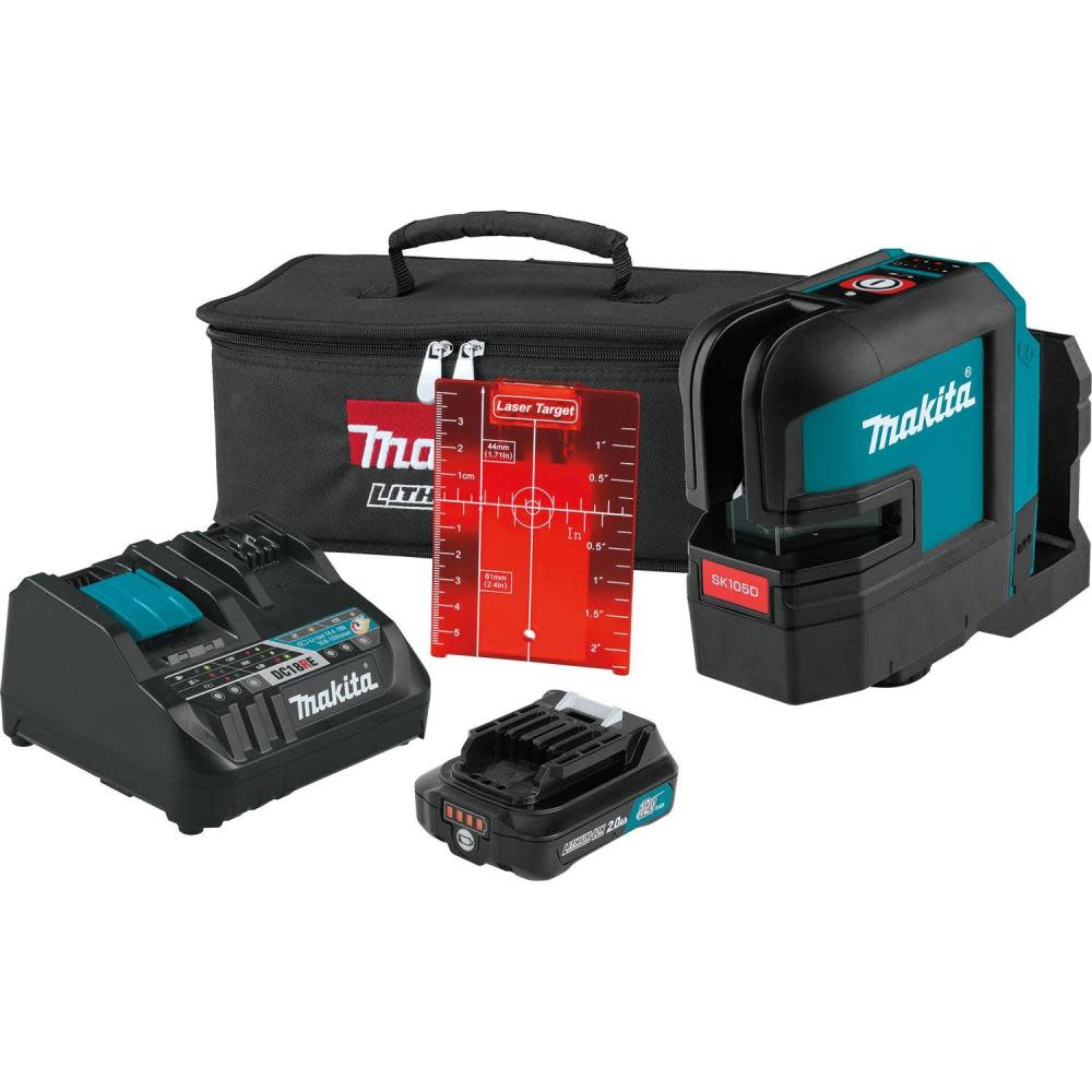 Makita 12V Max CXT Self Leveling Cross Line Red Beam Laser Kit - Flockneti