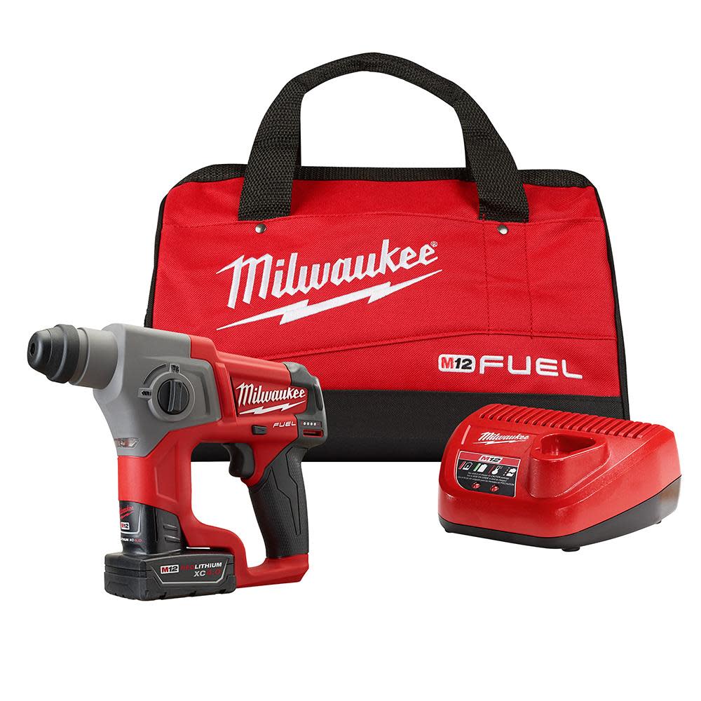 Milwaukee M12 FUEL  SDS Plus Rotary Hammer Kit - Flockneti