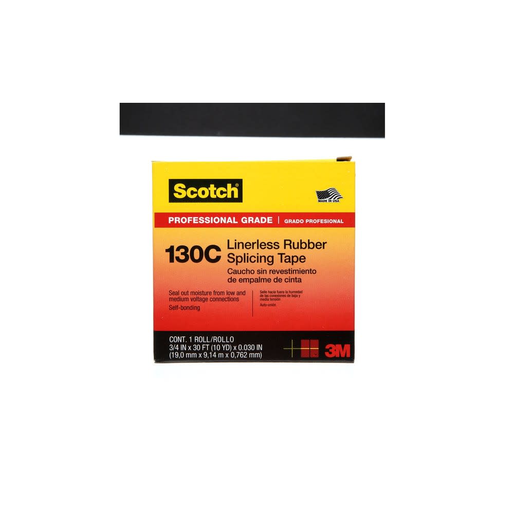 3M Scotch Splicing Tape 0.75″ x 30′ Linerless Rubber Black - Flockneti