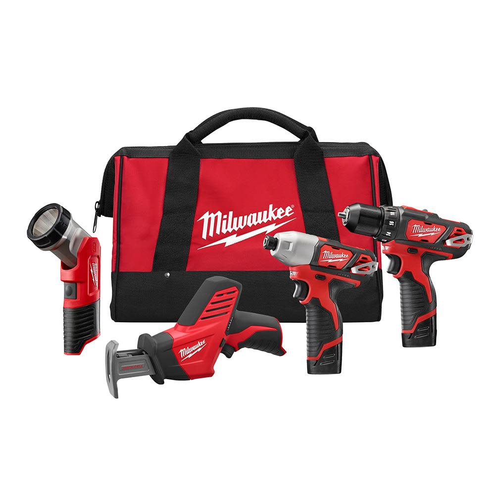 Milwaukee M12 Cordless Lithium-Ion 4 Tool Combo Kit - Flockneti