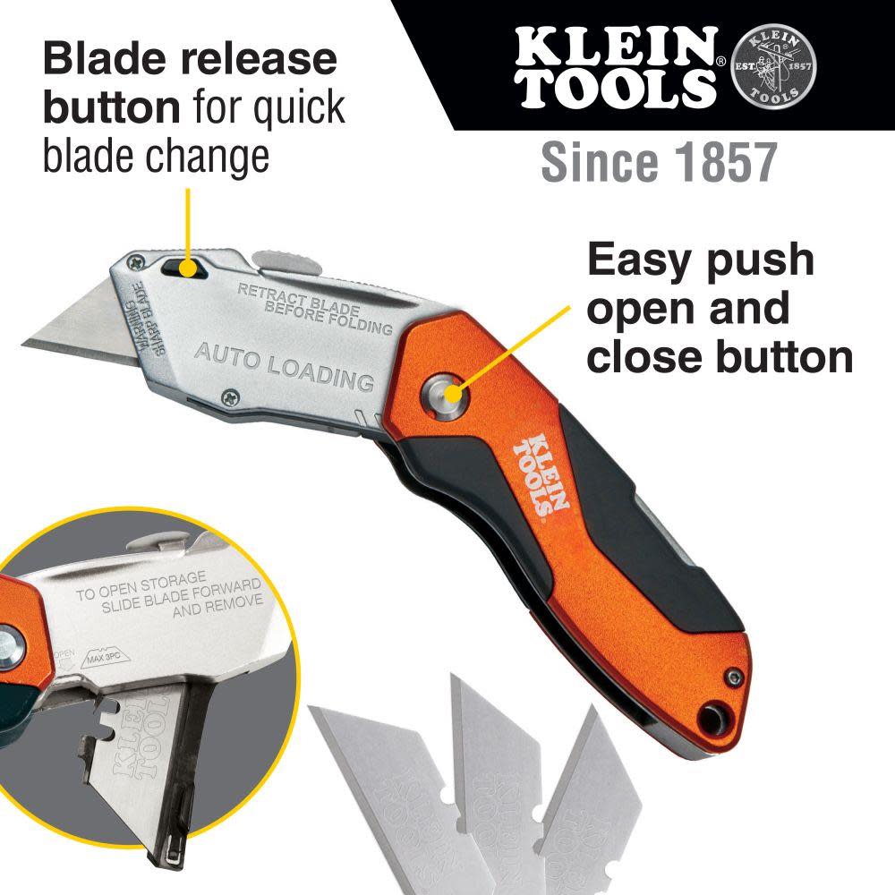 Klein Tools Auto-Loading Folding Utility Knife - Flockneti
