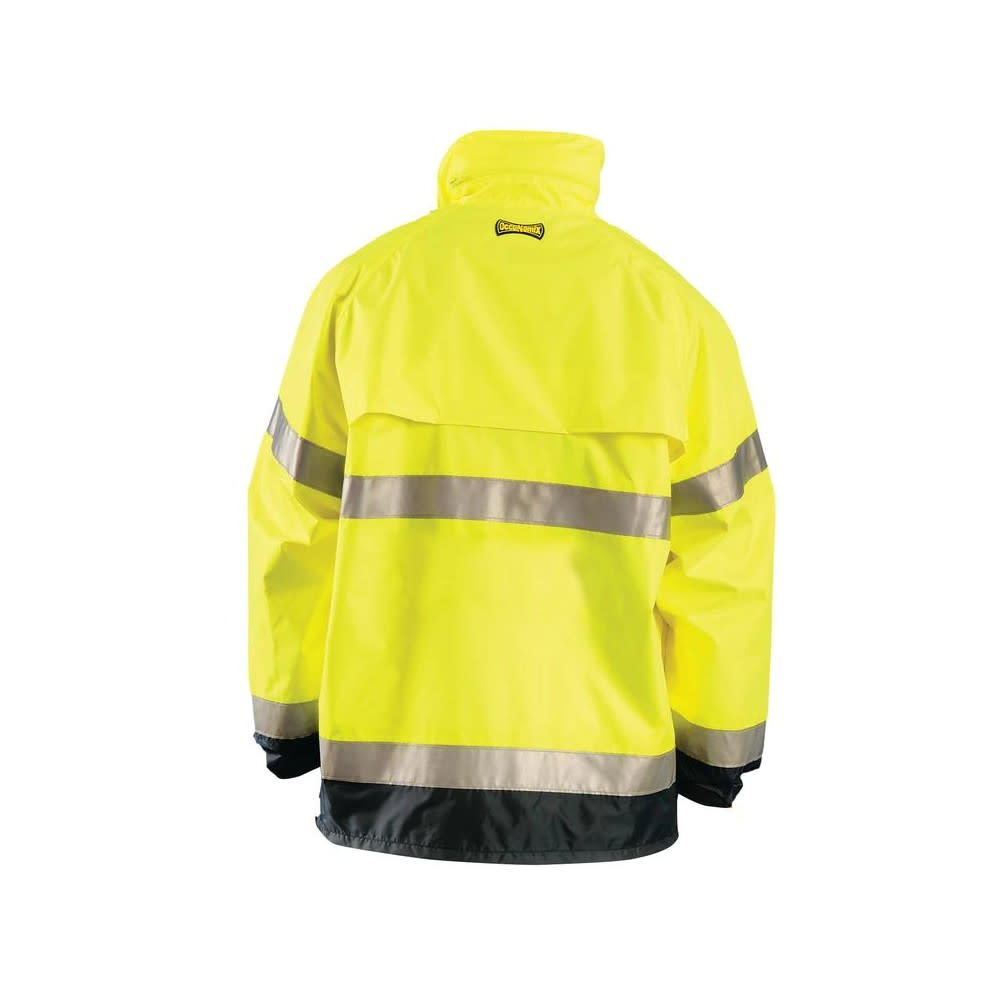 Occunomix Hi-Vis Yellow Class 3 Premium Breathable Rain Jacket 3X - Flockneti