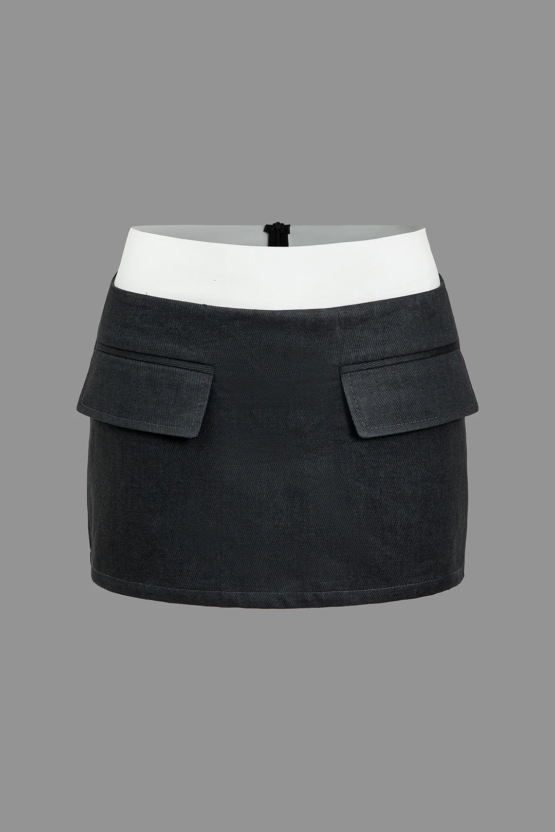Contrast Pocket High-Waisted Skirt - Flockneti
