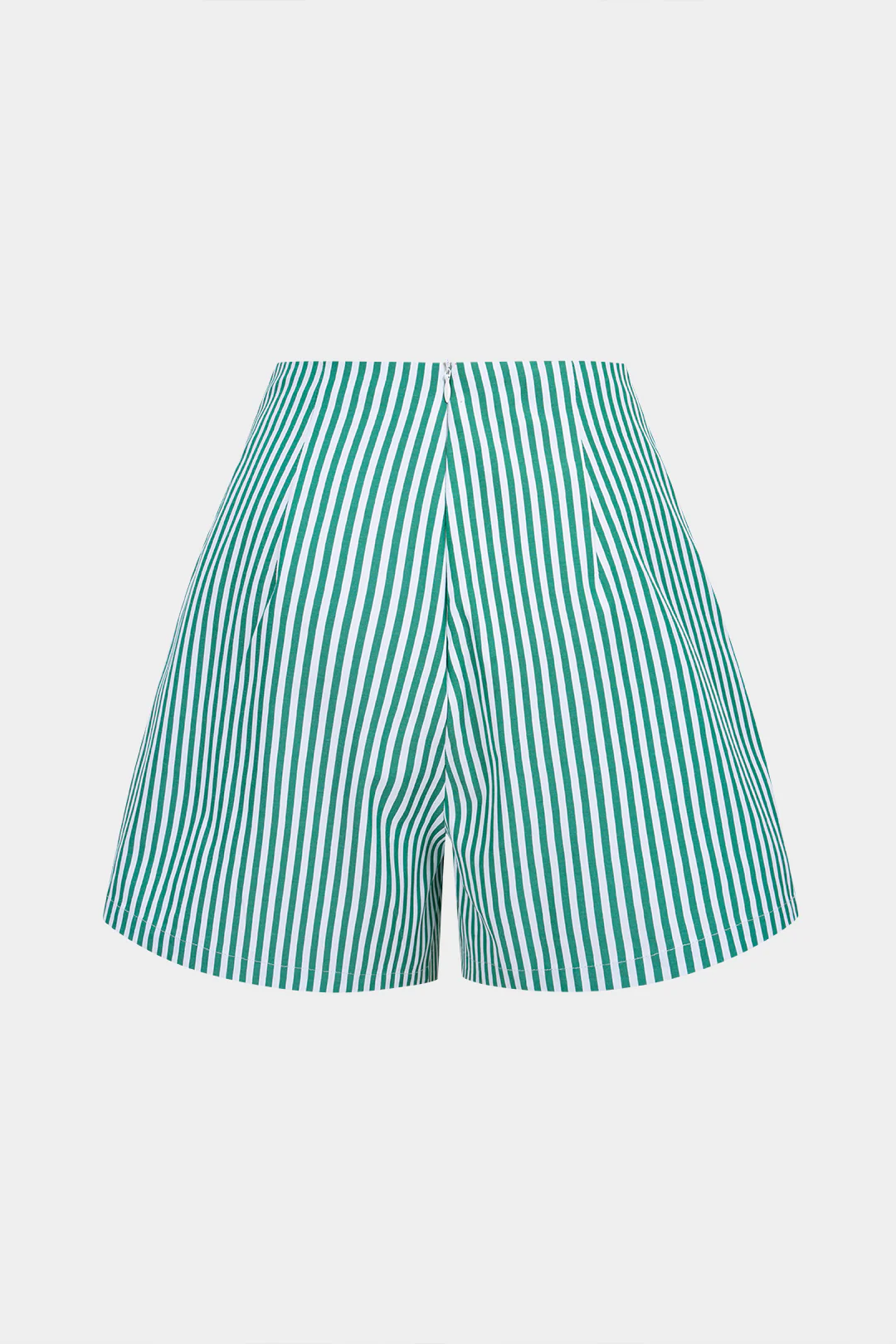 Stripes Print Tie-Up Zipper High Waist Shorts - Flockneti