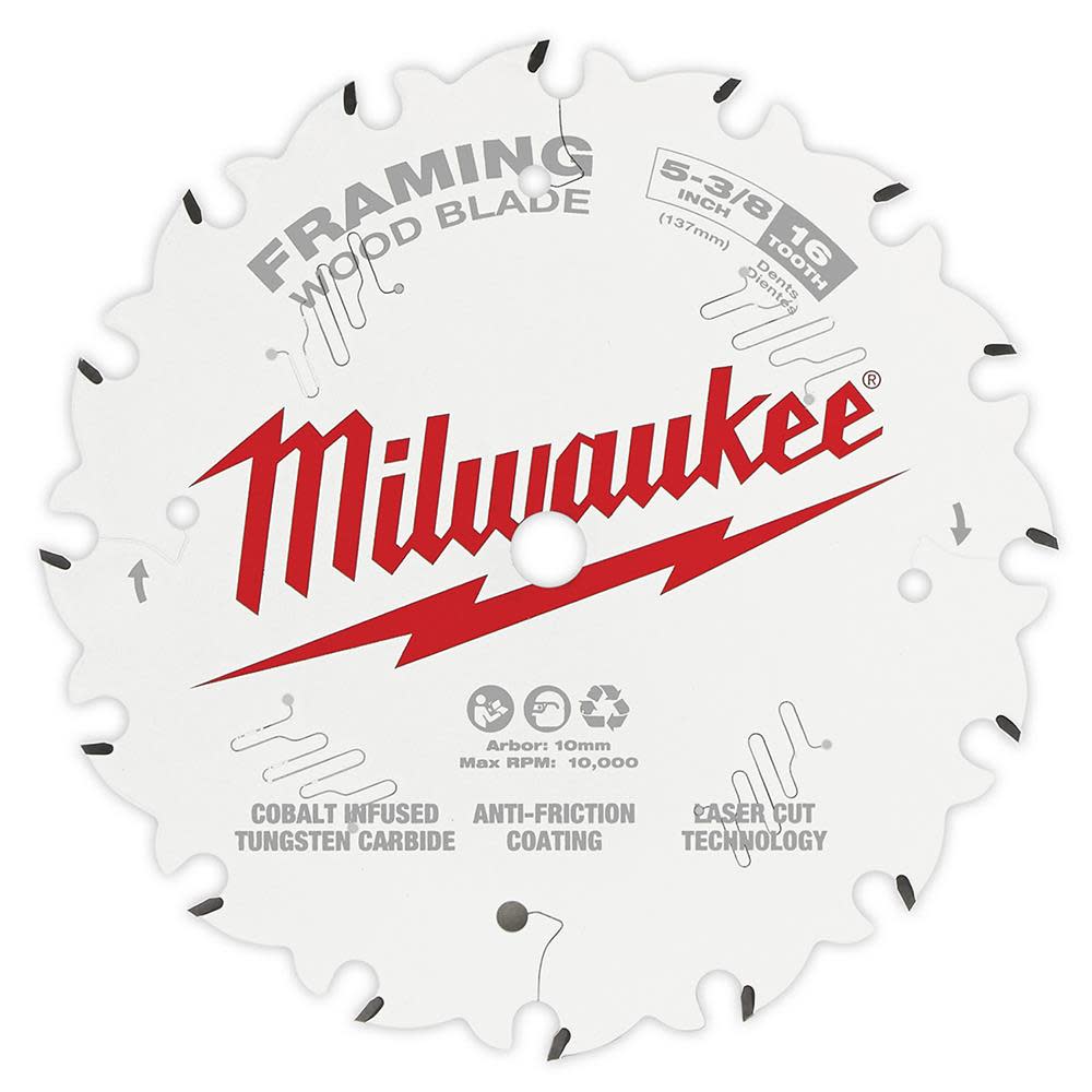 Milwaukee 5-3/8 in. 16T Framing Circular Saw Blade - Flockneti