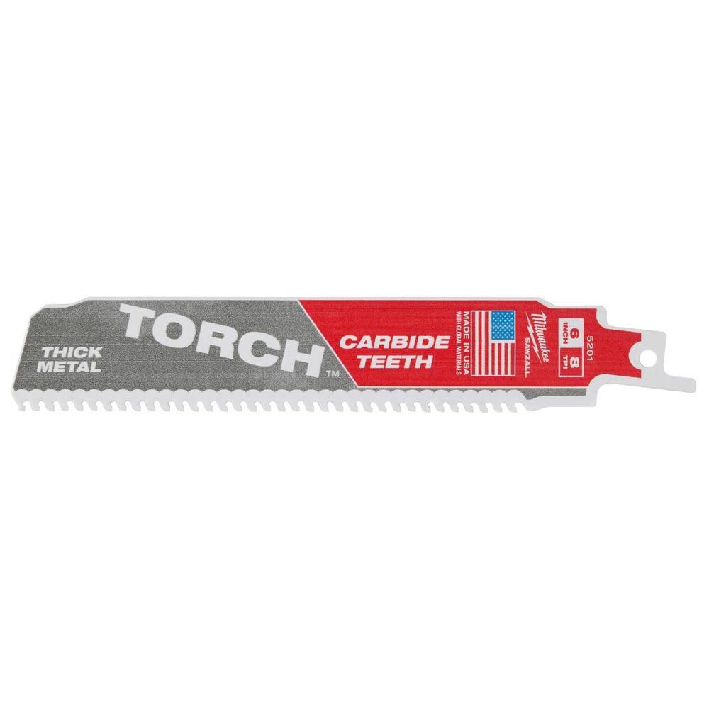 Milwaukee 6″ 8TPI The TORCH Carbide Teeth SAWZALL Blade 1PK - Flockneti