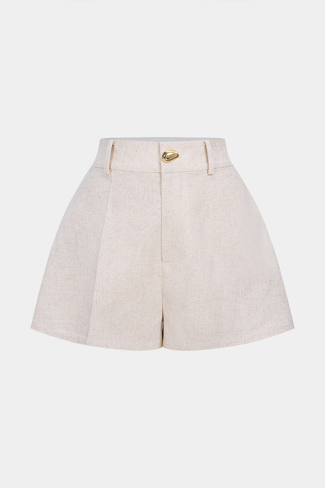 Linen High Waist Button Shorts - Flockneti
