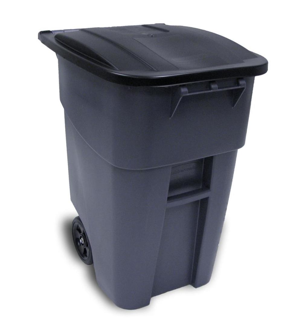 Rubbermaid 50 gal BRUTE Roll Out Container with Lid Gray - Flockneti
