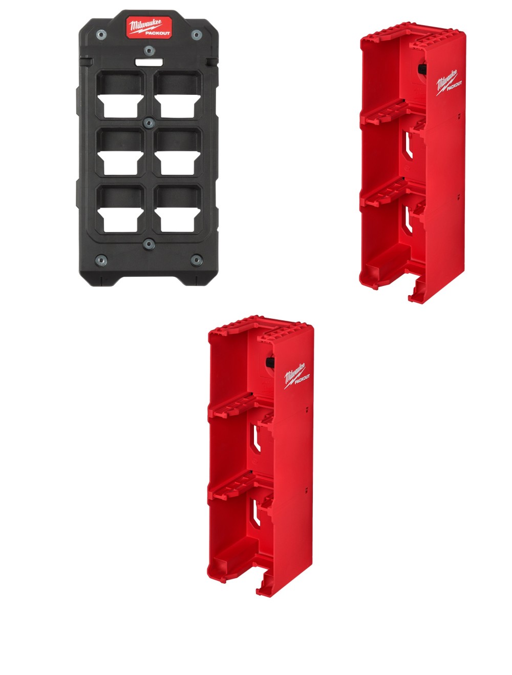 Milwaukee PACKOUT Wall Plate & 2pk M18 Battery Racks Bundle - Flockneti
