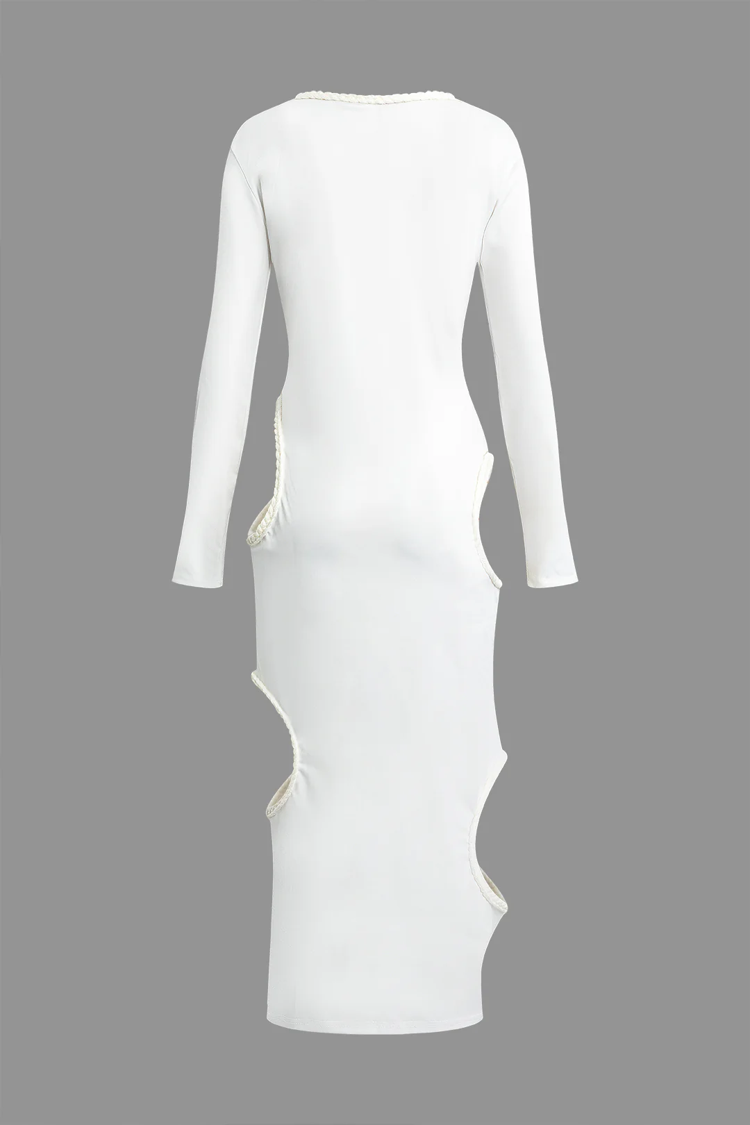 V-Neck Cut Out Long Sleeve Maxi Dress - Flockneti