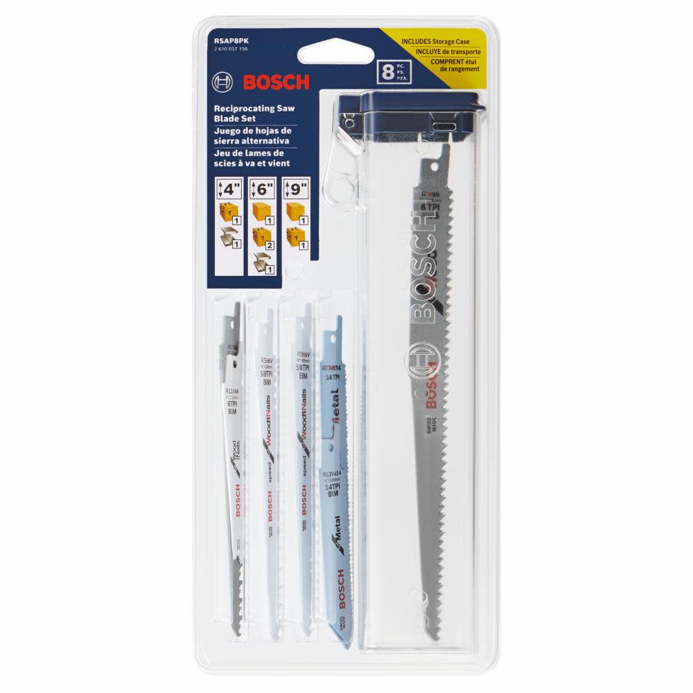Bosch All Purpose Reciprocating Saw Blade Set 8pc - Flockneti