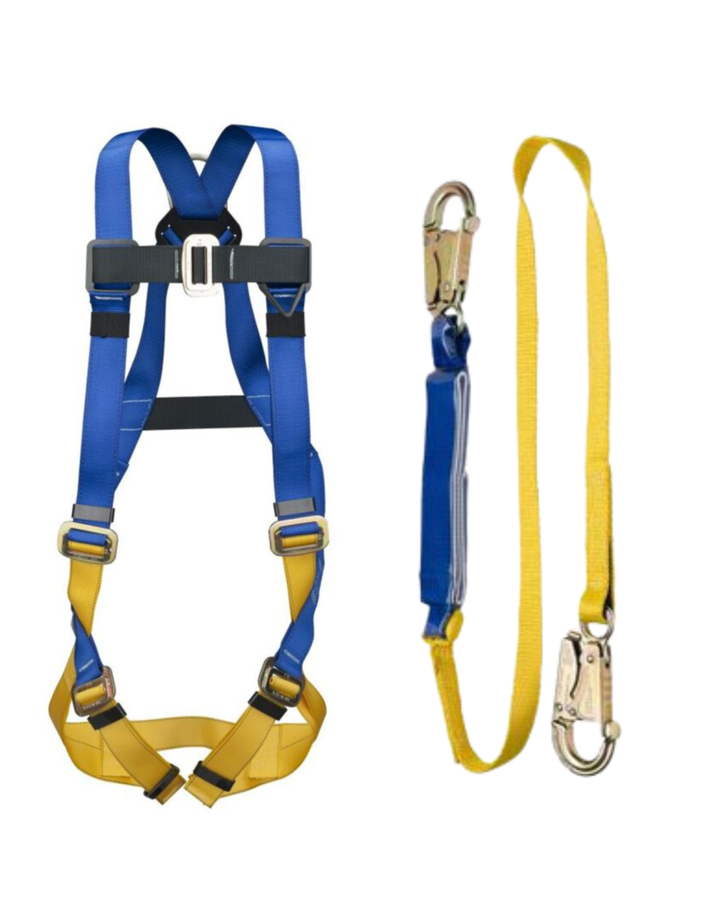 Werner Werner BaseWear Standard Harness with Attached 6′ DeCoil Lanyard Pass Through Legs Universal - Flockneti