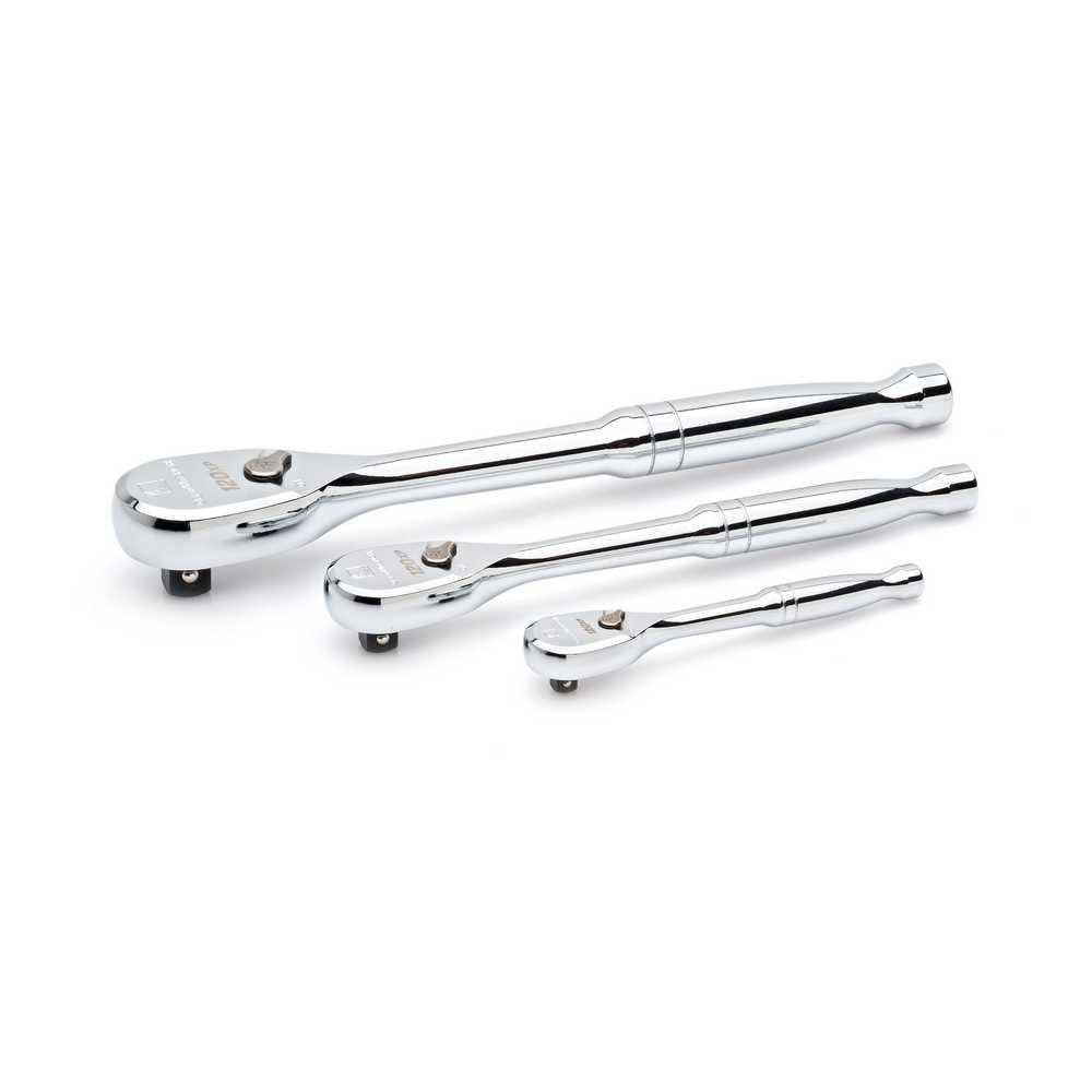 GEARWRENCH 3 Pc 1/4″ 3/8″ and 1/2″ Drive 120XP Teardrop Ratchet Set - Flockneti