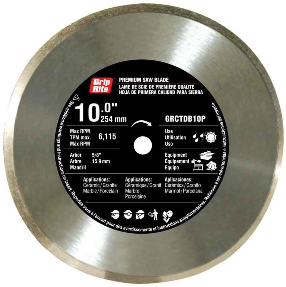 Grip Rite 10-in Wet or Dry Continuous Diamond Circular Saw Blade - Flockneti