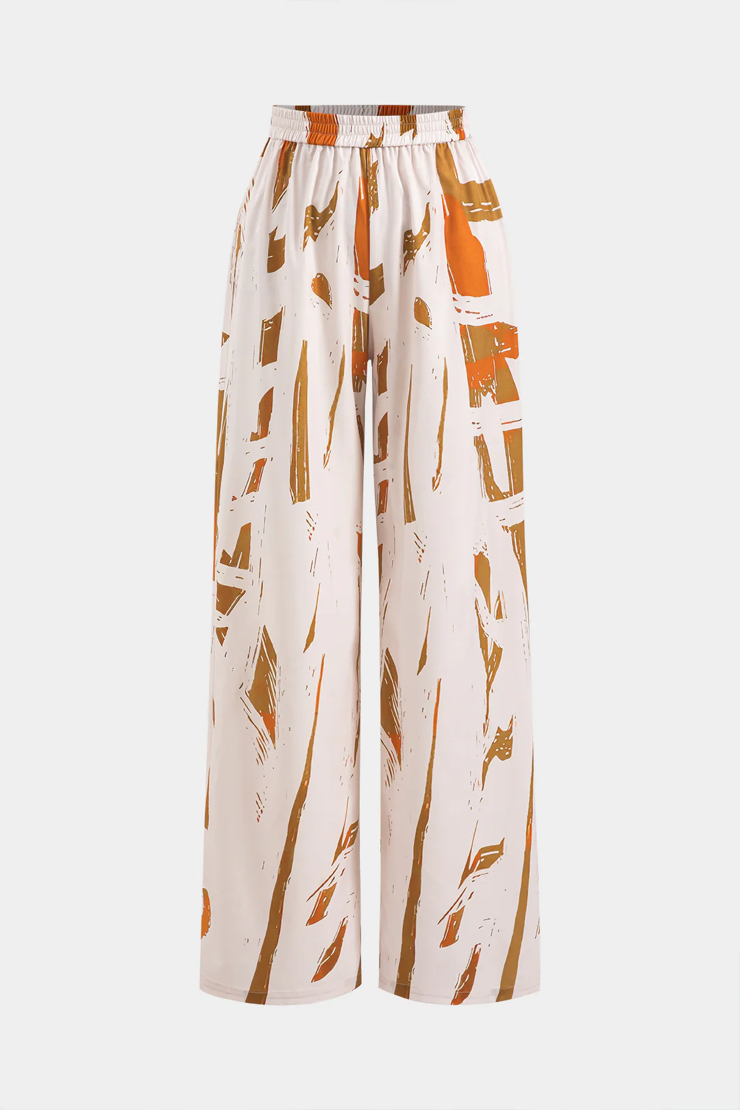 Abstract Print High Waist Trousers - Flockneti