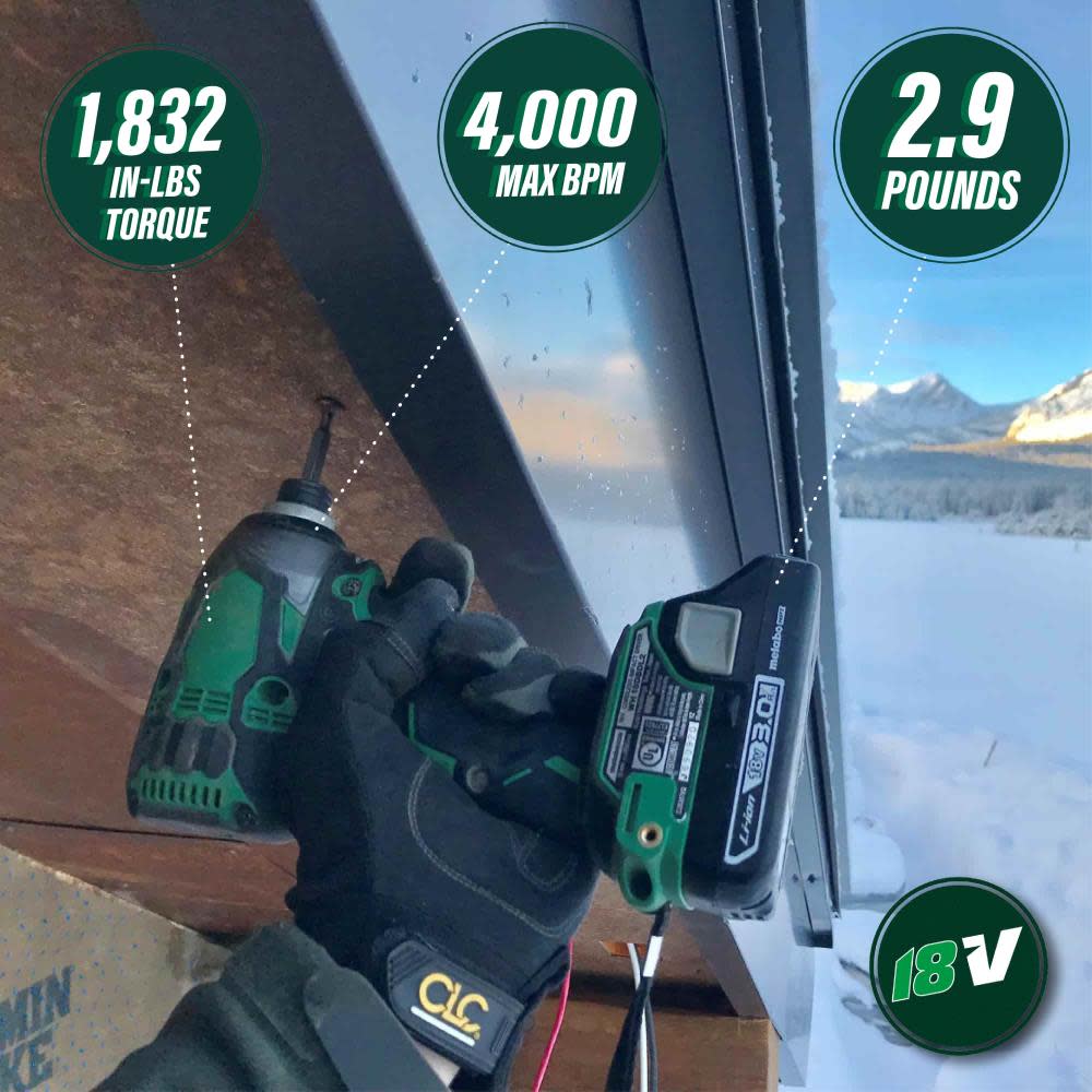 Metabo HPT 18V Brushless Li-Ion Triple Hammer Impact Driver Kit - Flockneti